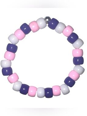 3 FOR $20 HANDCRAFTED Colourful Pony Beaded Bracelet– Pink, Purple & White